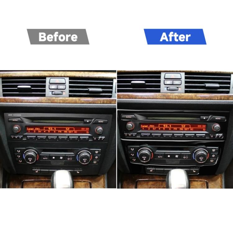 For BMW 3 Series E90/E92 2005-2012 2pcs Car Air Conditioner CD Control Panel Non-navigation with Holes Decorative Sticker, Left and Right Drive Universal, Car Air Conditioner CD Control Panel Non-navigation with Holes
