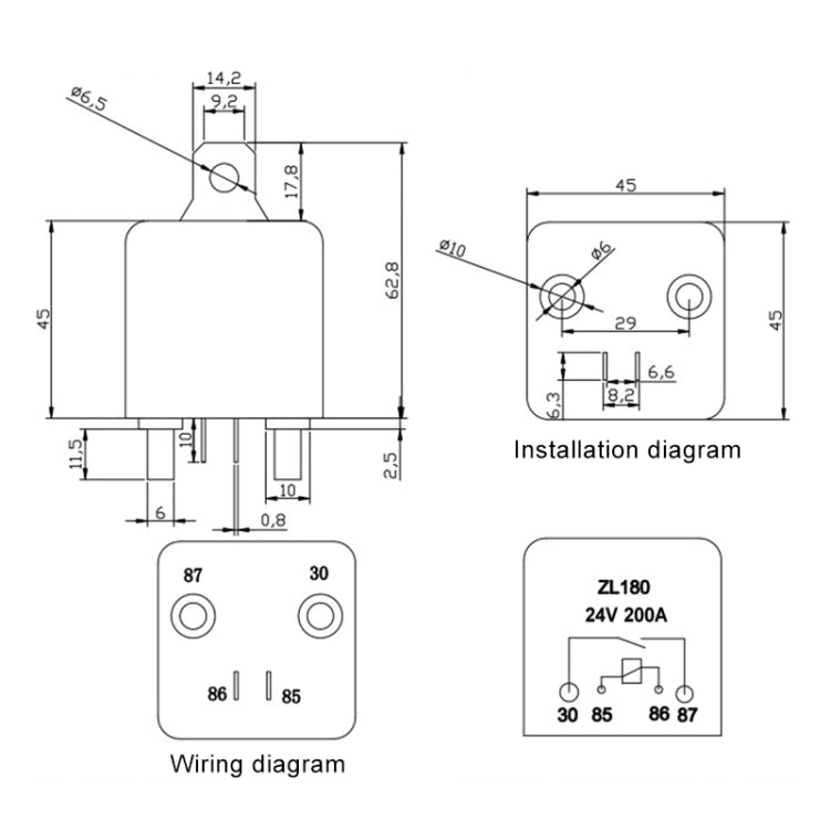 24V 200A Car Start Relay with Accessories, 24V