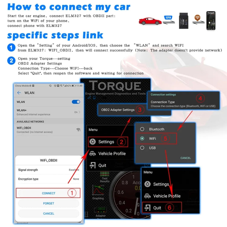 OBD II ELM327 WiFi V1.5 Car Fault Diagnostic Tool, without Disc, WiFi V1.5, without Disc