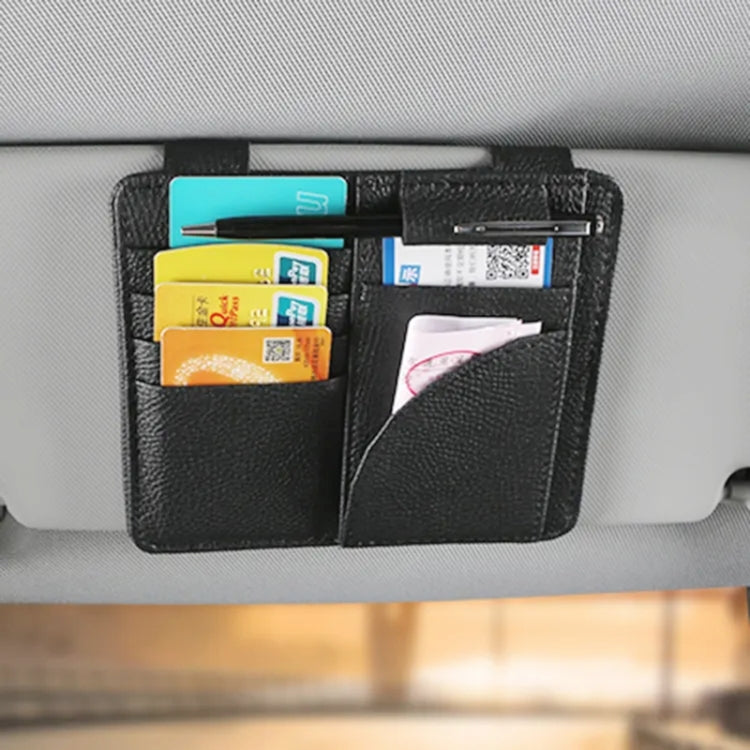 Car Multifunctional Sun Visor Card Holder Bill Storage Card Bag, Card Holder