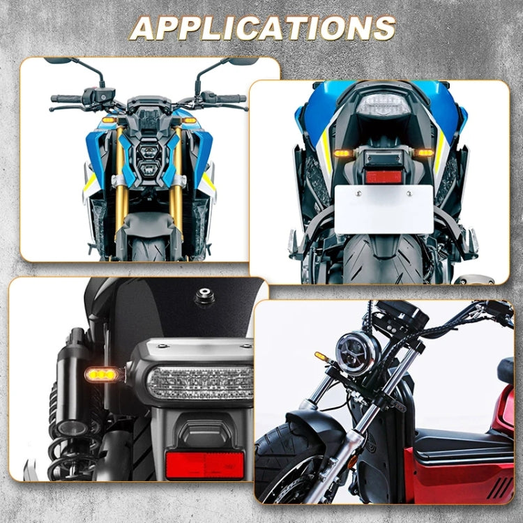 2pcs 12V 3LEDs Motorcycle Mini Water Turn Signal Light, 3LEDs (Yellow), 3LEDs (Black), 3LEDs (Transparent)