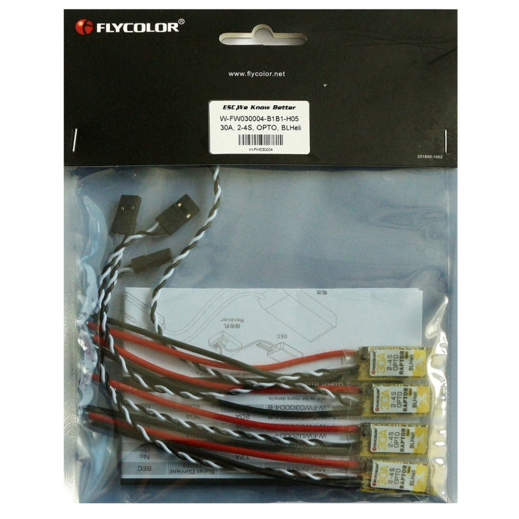 4 PCS Flycolor Raptor 390 30A 2-4S Electric Speed Controller, 390 30A 4 PCS
