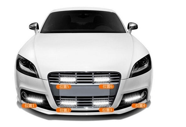 2 PCS LD-006 5730-6SMD 12W 1200LM 7000K White Light Daytime Running Light.DC 12V, White Light+12W 1200LM/7000K