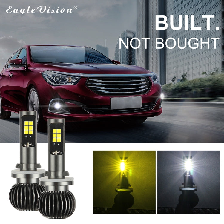 2 PCS EV15 880 / 881 DC9-32V / 6W / IP67 Car LED Double Color Fog Light, Cold White Light + Amber Light, EV15 880 / 881
