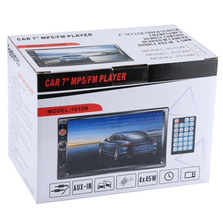7018B 7.0 inch HD Touch Screen Dual DIN Car Radio Bluetooth Stereo MP3 / MP4 / MP5 Player with Remote Control, with Rearview Camera, 6800 Module, Support FM / TF Card / USB Flash Disk, 7018B
