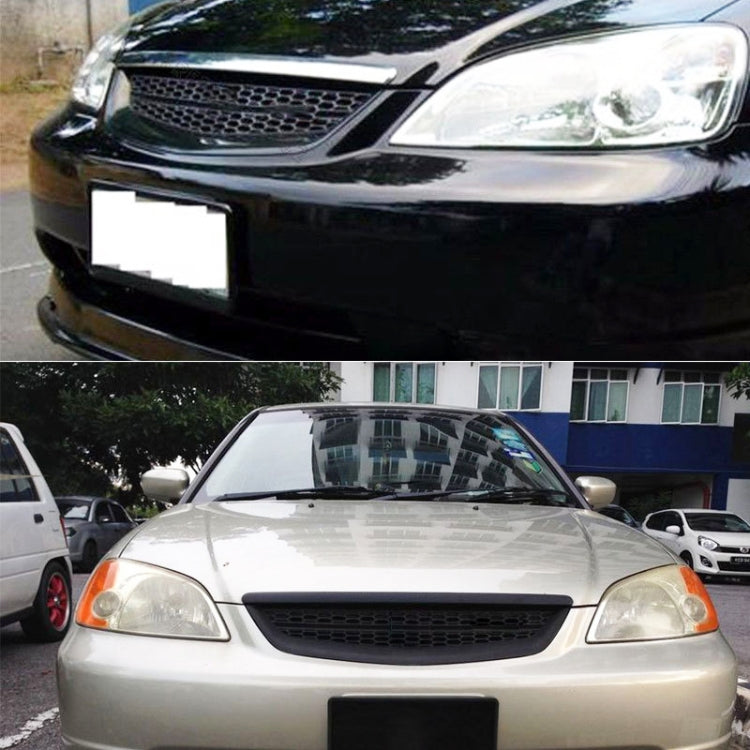 Car Front Racing Front Grille Grid ABS Insect Net for Honda Civic 2001-2003, For Honda Civic 2001-2003
