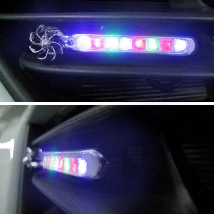 2 PCS 2W 8 Colorful LED Bulbs Wind Powered Decorative Car Lights, Colorful Light+2W