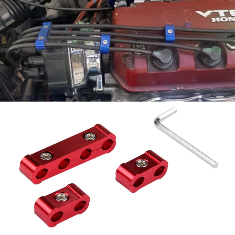 3 PCS Aluminum Engine Spark Plug Wire Separator Divider Organizer Clamp Kit