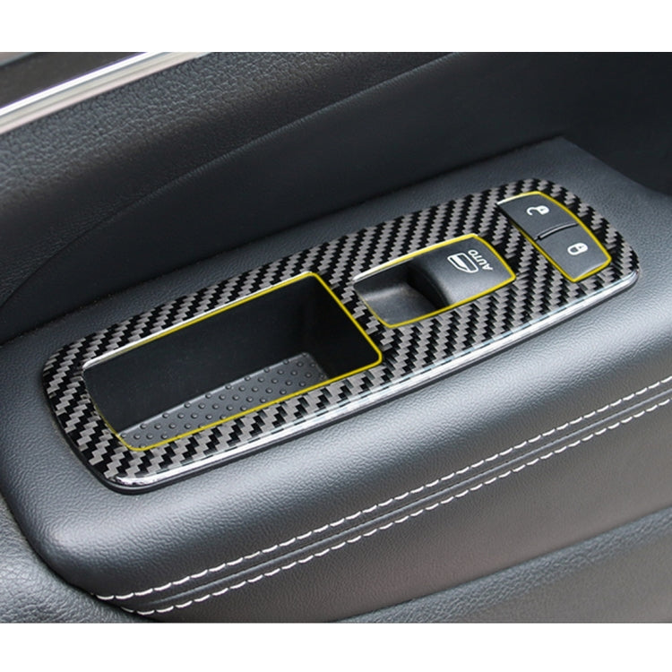 4 PCS Car Window Lift Switch Panel Carbon Fiber Decorative Sticker for Jeep Grand Cherokee, Window Lift Switch