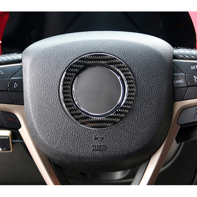 Car Steering Wheel Carbon Fiber Decorative Sticker for Jeep Grand Cherokee 2011-2018, Steering Wheel