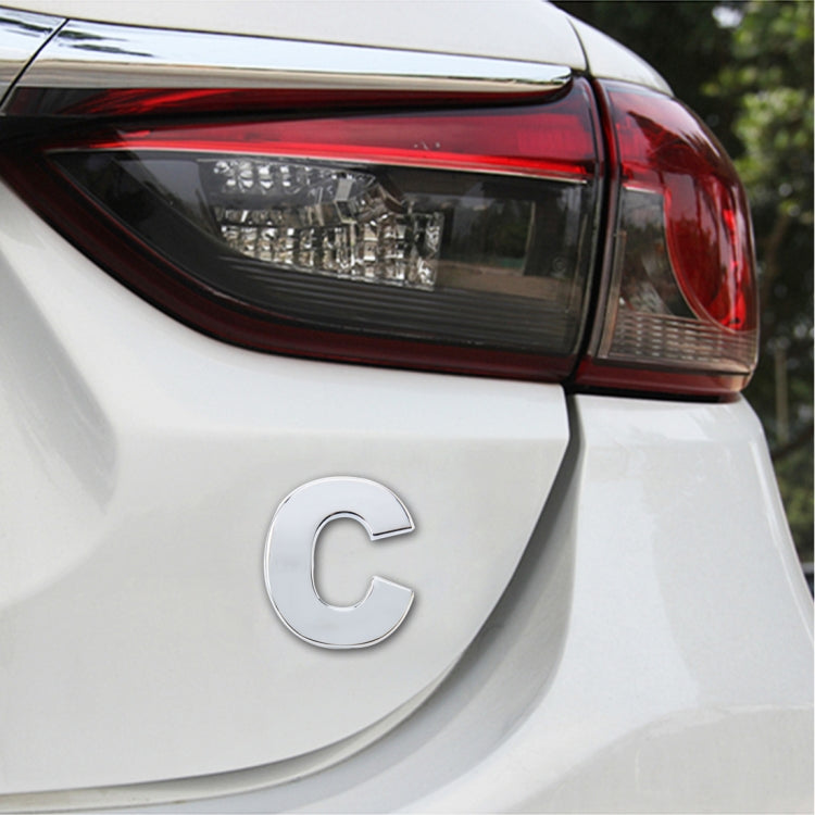 Car Vehicle Badge Emblem 3D English Letter Self-adhesive Sticker Decal, Size: 4.5*4.5*0.5cm, E, A, K, Z, C