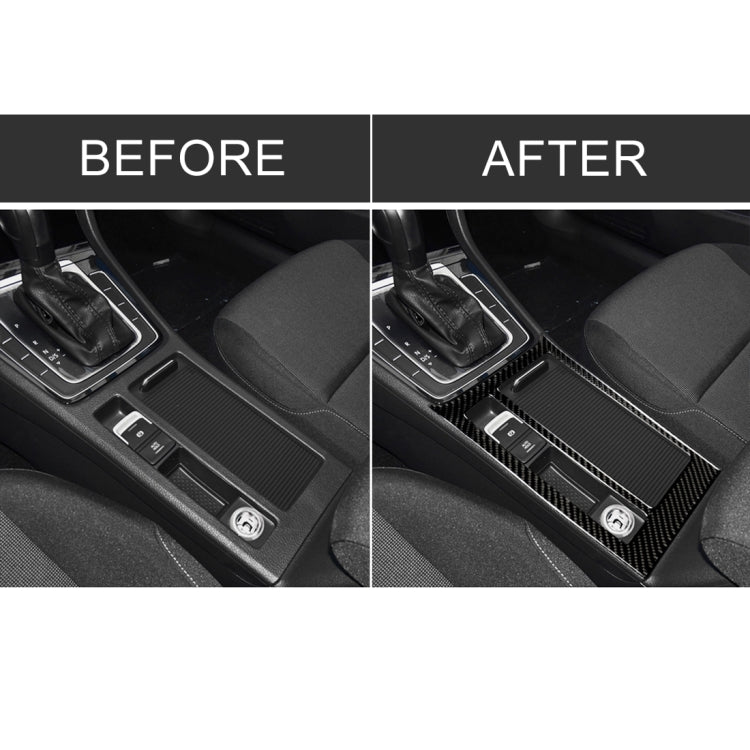 Car Carbon Fiber Water Cup Panel Decorative Sticker for Volkswagen Golf 7 2013-2017, Left Drive, Water Cup Panel