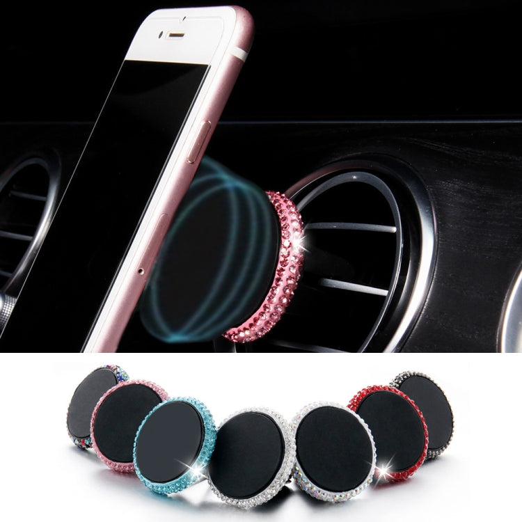 Car Diamond Magnetic Air Outlet Mobile Phone Holder, Air Outlet e Holder(Colour), Air Outlet Holder(Pink), Air Outlet Holder (Colourful White)