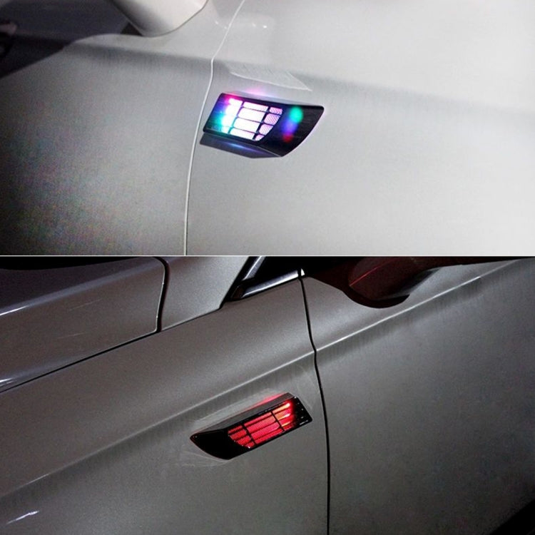2 PCS Car Body Side Solar Decorative Colorful Strobe Warning Outlet Light, Colorful Strobe Warning Light
