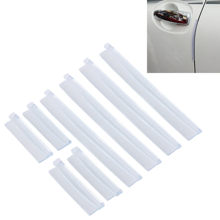 FR JG-031 8 PCS Rubber Car Side Door Edge Protection Guards Cover Trims Stickers, White, Black, Transparent