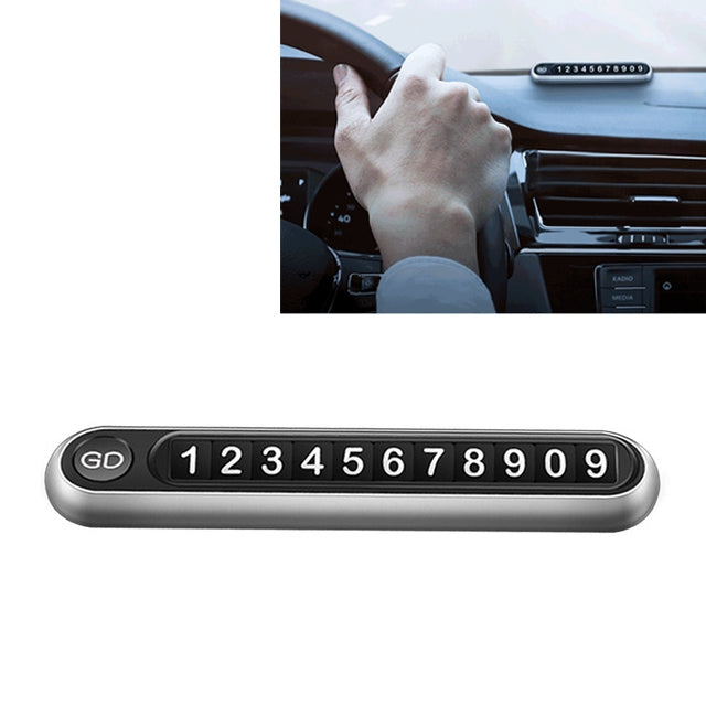 Hidden Number Metal Car Temporary Parking Number Plate Parking Card, Parking Card (Grey), Parking Card(Silver)