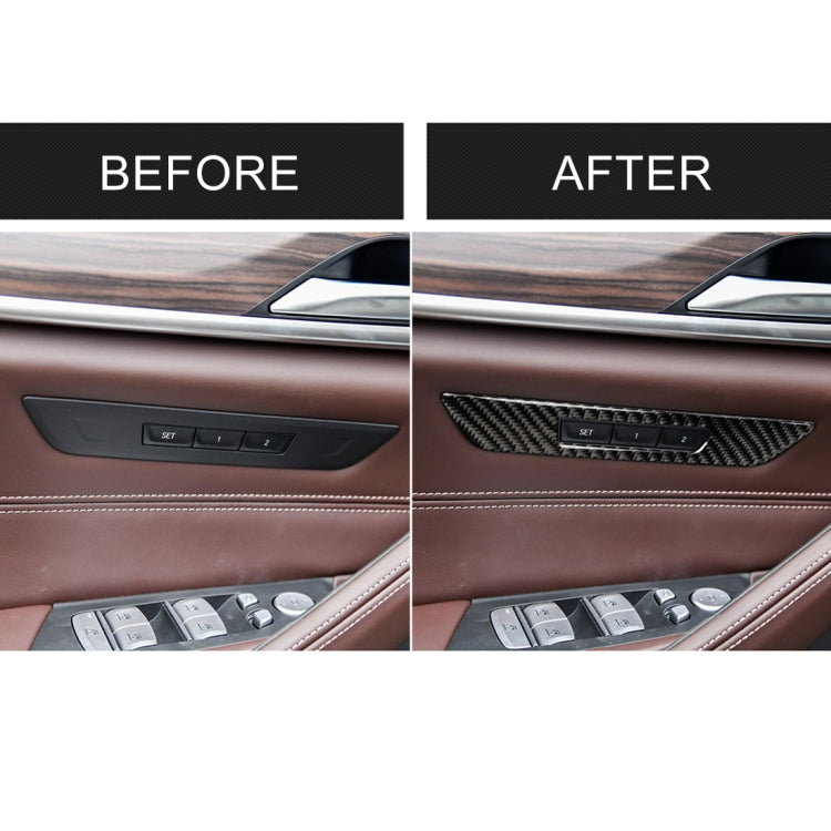 Car Carbon Fiber Seat Memory Button Decorative Sticker for BMW 5 Series G38 528Li / 530Li / 540Li 2018, Seat Memory Button