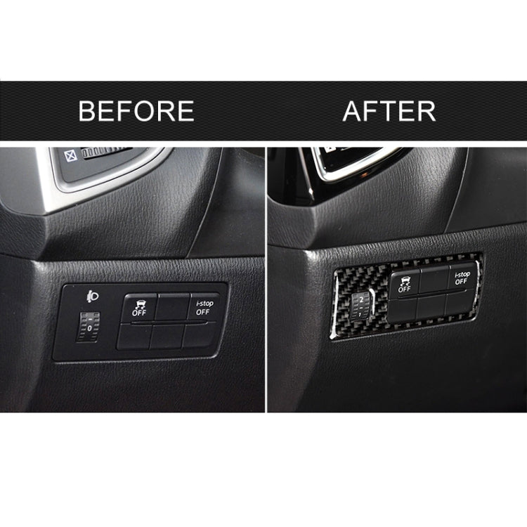 Car Carbon Fiber Headlight Adjustment Frame Decorative Sticker for Mazda Axela 2014 / 2017-2018, Left Drive, Headlight Adjustment Frame (B)