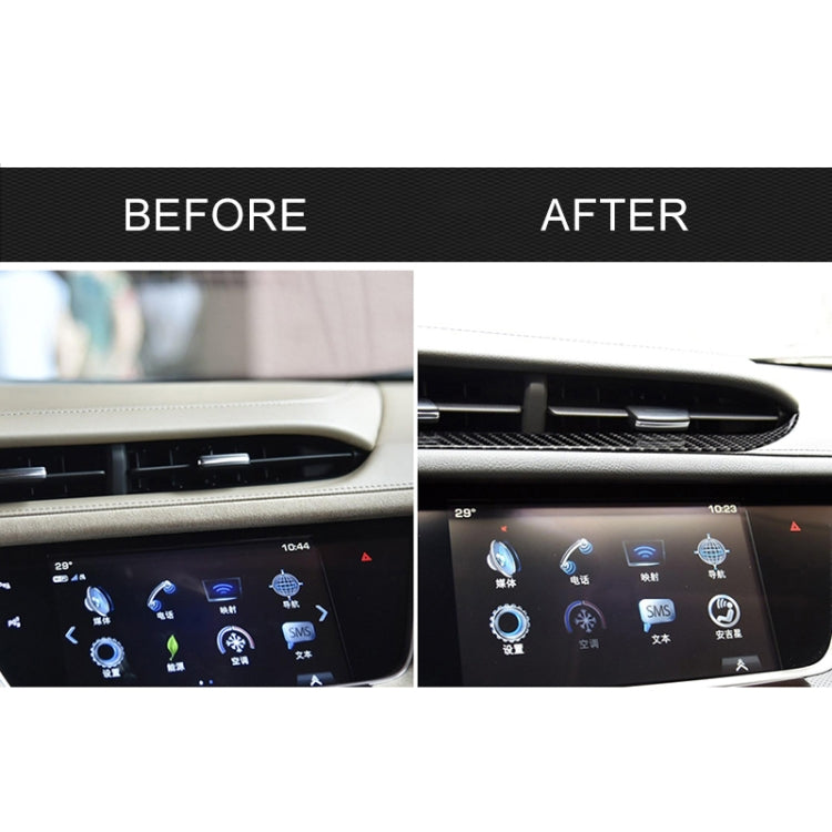 Car Carbon Fiber Middle Air Outlet Decorative Sticker for Cadillac XT5 2016-2017, Left Drive, Middle Air Outlet