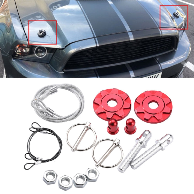 XH-6041 Car Universal Modified Aluminum Alloy Engine Hood Lock Cover, XH-6041(Black), XH-6041(Blue), XH-6041(Red)
