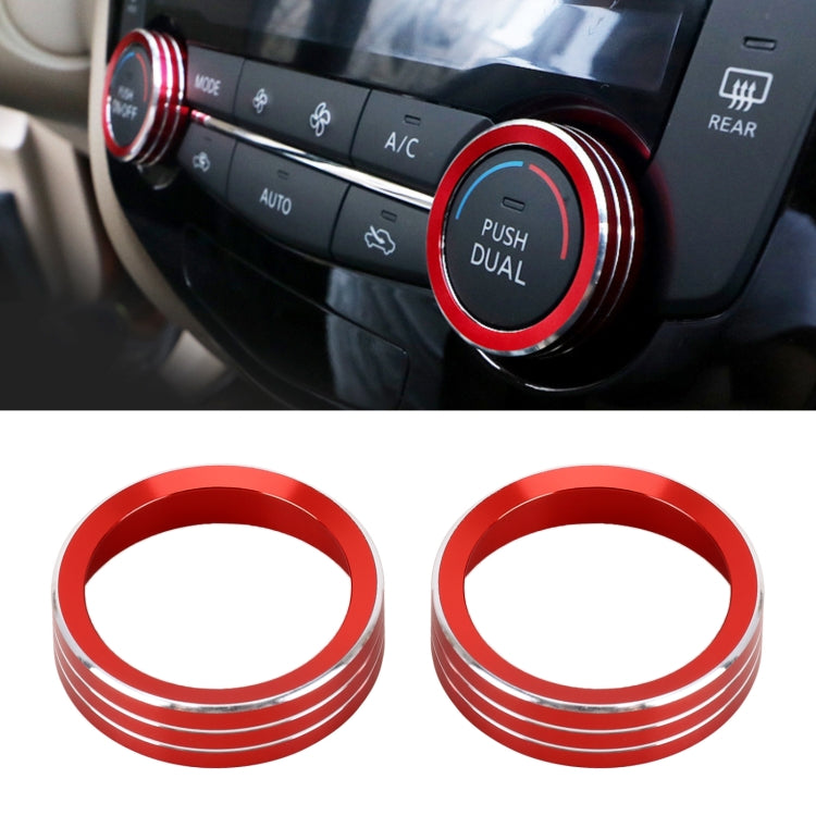 2 PCS Car Metal Air Conditioner Knob Case for Nissan X-TRAIL, For Nissan X-TRAIL (Silver), For Nissan X-TRAIL (Blue), For Nissan X-TRAIL (Red)
