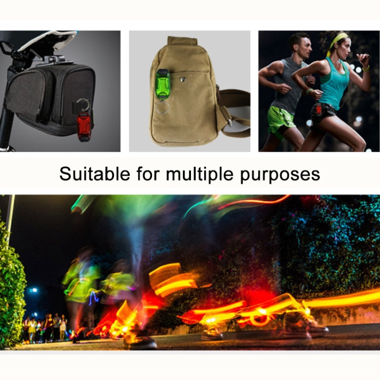Multifunctional Portable Bicycle Taillight Helmet Light Running Warning Light Luminous Keychain