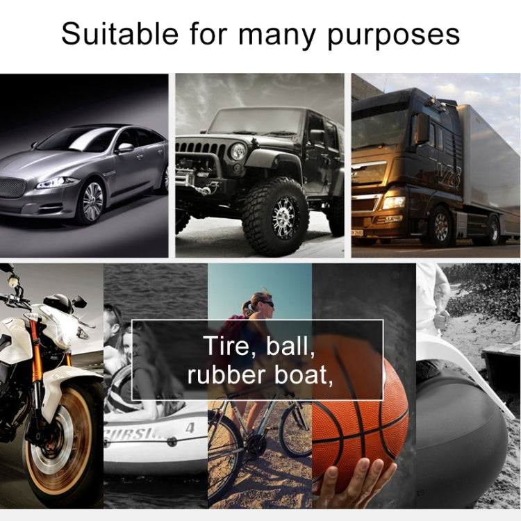 Car 12V Portable Inflatable Cylinder Pedal Digital Display Air Pump with Light & Tool Box, Digital Display with Tool Box