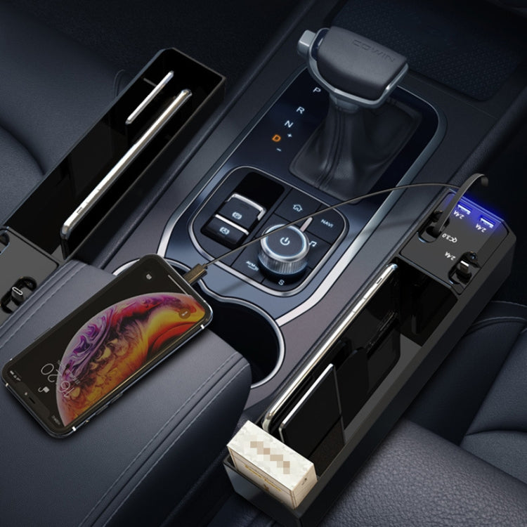 Micro USB + USB-C / Type-C + 8PIN Interface Car Multi-functional Cup Holder Seat Gap Side Storage Box, Micro USB + USB-C / Type-C + 8PIN