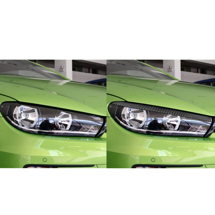 2 PCS / Set Carbon Fiber Car Light Eyebrow Decorative Sticker for Volkswagen Scirocco 2009-2016,Left and Right Drive Universal, Light Eyebrow