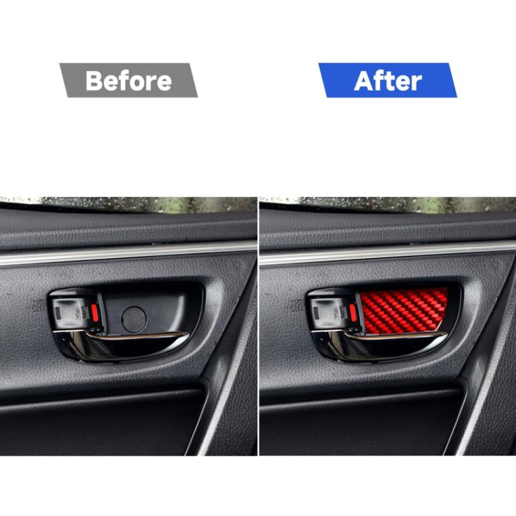 4 PCS / Set Carbon Fiber Car Inner Door Bowl Decorative Sticker for Toyota Corolla 2014-2018,Left and Right Drive Universal, Inner Door Bowl