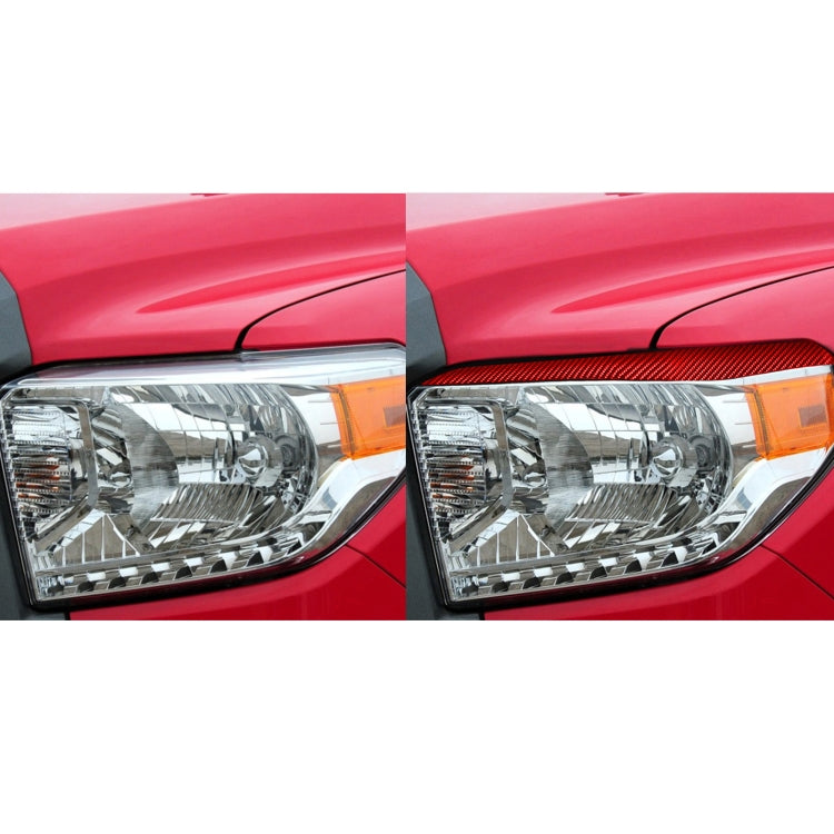 2 PCS / Set Carbon Fiber Car Headlight Eyebrow Decorative Sticker for Toyota Tundra 2014-2018,Left and Right Drive Universal, Headlight Eyebrow
