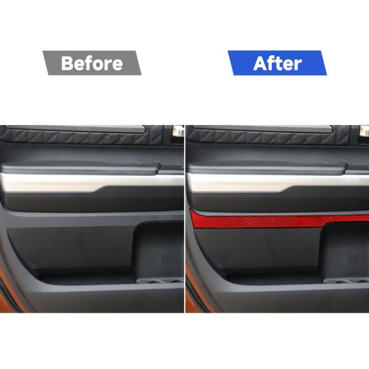4 PCS / Set Carbon Fiber Car Door Panel Decorative Sticker for Toyota Tundra 2014-2018,Left and Right Drive Universal, Door Panel