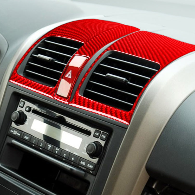 3 PCS Set for Honda CRV 2007-2011 Carbon Fiber Car Central Control Air Outlet Panel Decorative Sticker,Left and Right Drive Universal, Central Control Air Outlet Panel