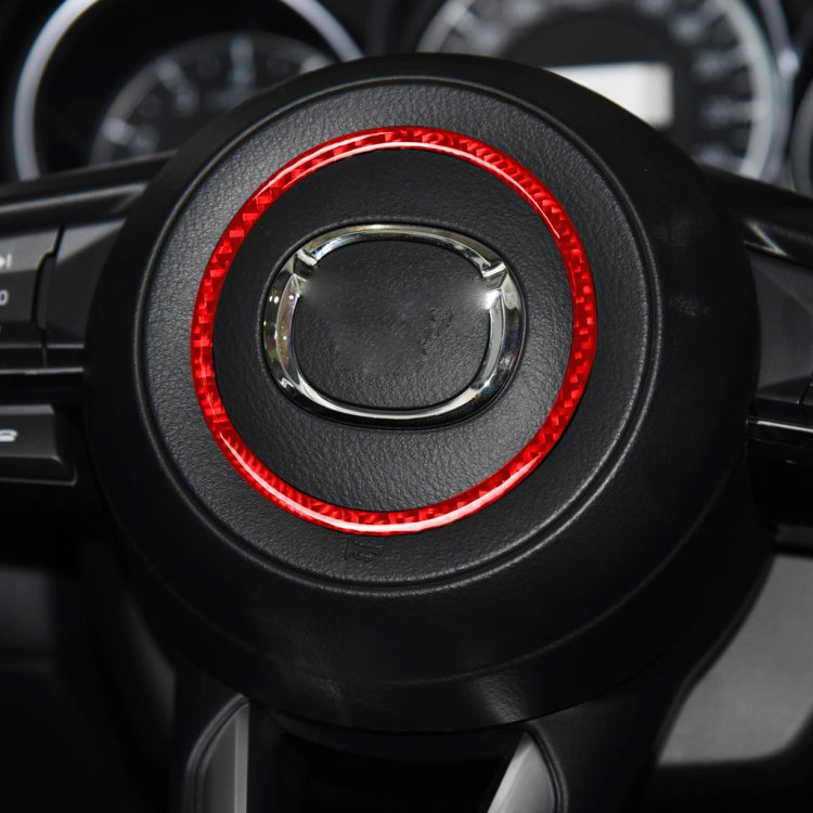 Car Carbon Fiber Steering Wheel Decorative Sticker for Mazda 3 Axela 2017-2018, Left and Right Drive, Steering Wheel for Mazda 3