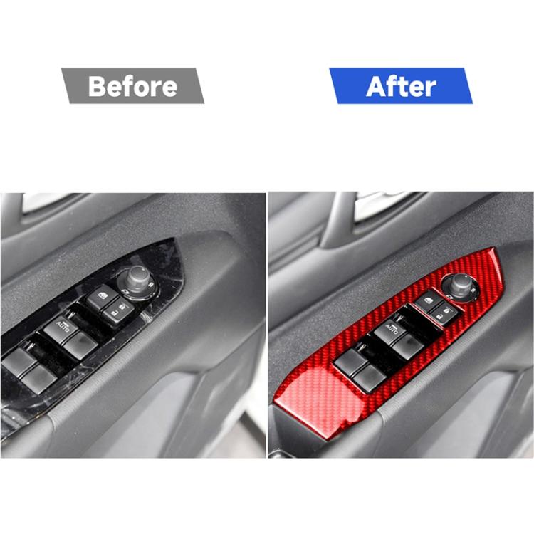 Car Carbon Fiber Window Glass Lift Panel Decorative Sticker for Mazda CX-5 2017-2018, Left Drive, Window Glass Lift Panel, Left Drive