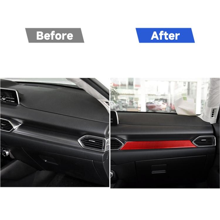 Car Carbon Fiber Dashboard Panel Decorative Sticker for Mazda CX-5 2017-2018, Left and Right Drive, Dashboard Panel