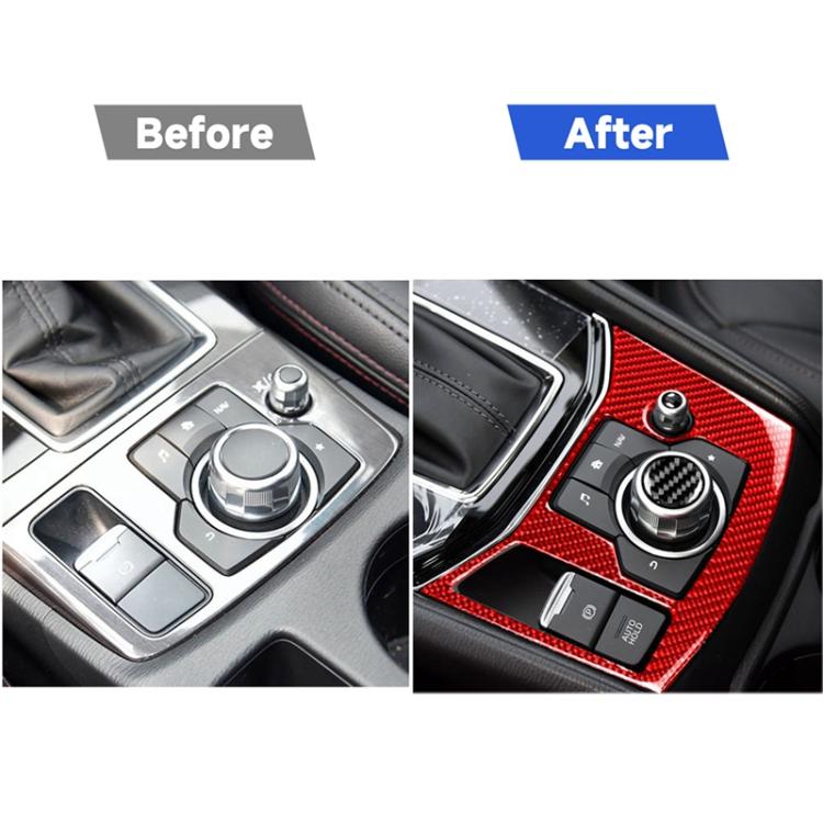 Car Carbon Fiber Handbrake Panel Decorative Sticker for Mazda CX-5 2017-2018, Left Drive, Handbrake Panel, Left Drive