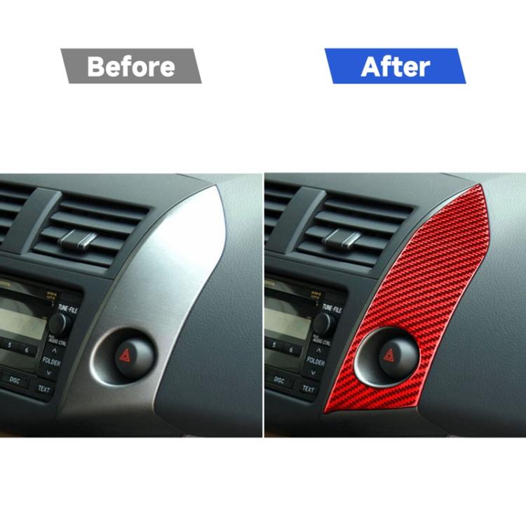 Car Carbon Fiber Warning Light Switch Panel Decorative Sticker for Toyota RAV4 2006-2013, Left and Right Drive, Warning Light Switch Panel