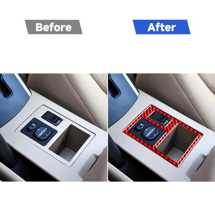 Car Carbon Fiber Rear Mirror Adjustment Switch Frame Decorative Sticker for Toyota RAV4 2006-2013, Left Drive, Rear Mirror Adjustment Switch Frame, Left Drive
