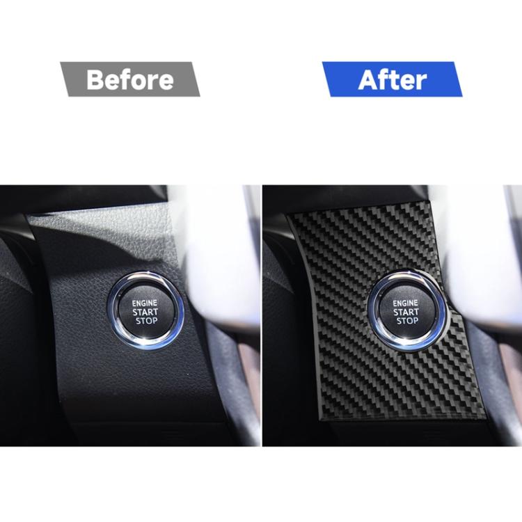 Car Carbon Fiber Ignition Switch Panel Decorative Sticker for Toyota Highlander 2014-2019, Left Drive, Ignition Switch Panel