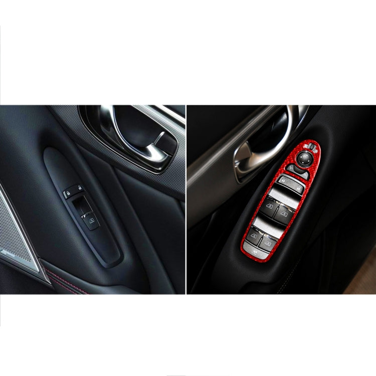 Car Carbon Fiber A Style Window Glass Lift Panel Decorative Sticker for Infiniti Q50 2014-2020, Left Drive, A Style Window Glass Lift, Left Drive