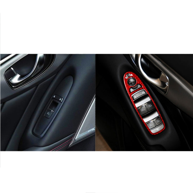 Car Carbon Fiber A Style Window Glass Lift Panel Decorative Sticker for Infiniti Q50 2014-2020, Right Drive, A Style Window Glass Lift, Right Drive