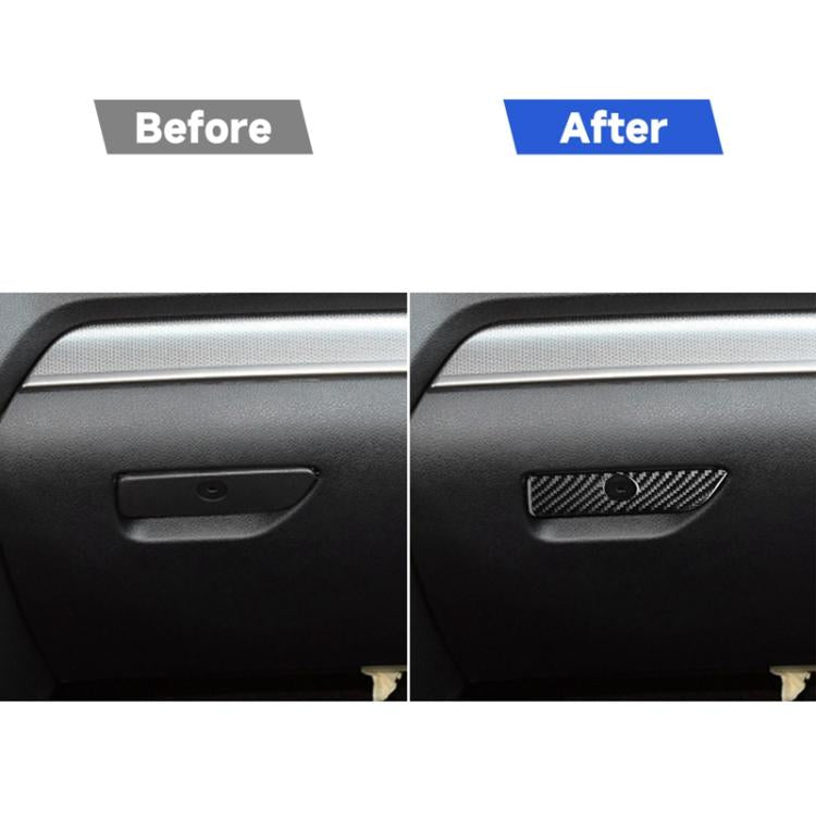 Car Carbon Fiber Storage Box Handle Decorative Sticker for Ford Explorer 2013-2019, Left Drive, Storage Box Handle