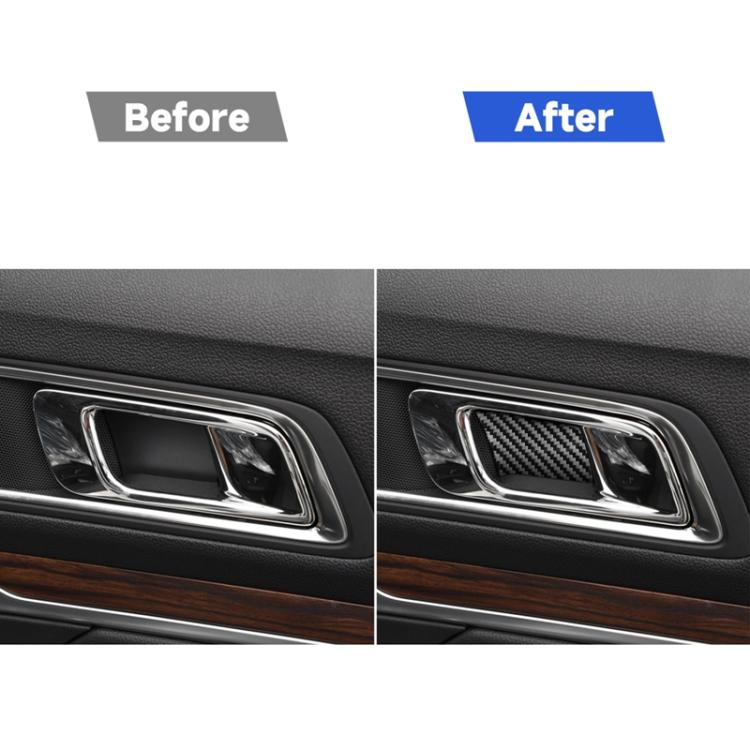 Car Carbon Fiber Inner Door Bowl Decorative Sticker for Ford Explorer 2013-2019, Left Drive, Inner Door Bowl