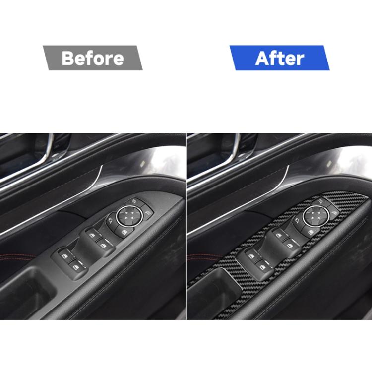 Car Carbon Fiber Window Lift Panel Decorative Sticker for Ford Explorer 2013-2019, Left Drive, Window Lift Panel