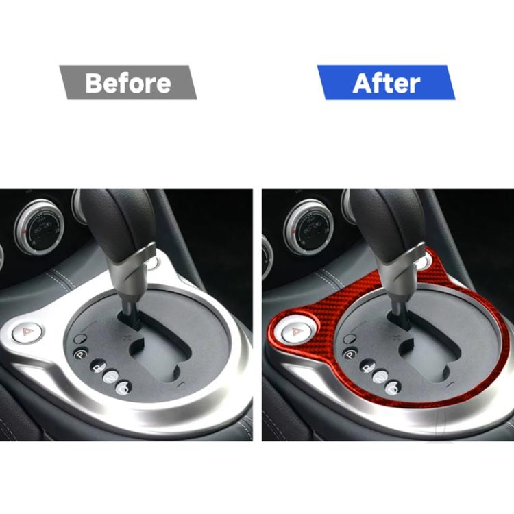 Car Carbon Fiber Automatic Gear Panel Decorative Sticker for Nissan 370Z / Z34 2009-, Left and Right Drive Universal, Automatic Gear Panel
