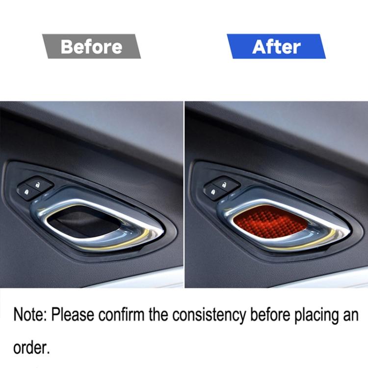 Car Carbon Fiber Inside Door Bowl Decorative Sticker for Chevrolet Camaro 2017-2019, Left and Right Drive Universal, Inside Door Bowl