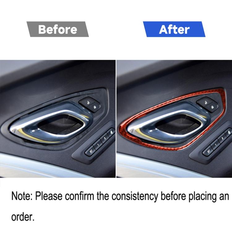 Car Carbon Fiber Inside Door Handle Decorative Sticker for Chevrolet Camaro 2017-2019, Left and Right Drive Universal, Inside Door Handle