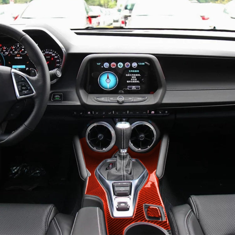 Car Carbon Fiber Center Control Gear Outside Frame Decorative Sticker for Chevrolet Camaro 2017-2019, Left Drive, Center Control Gear Outside Frame