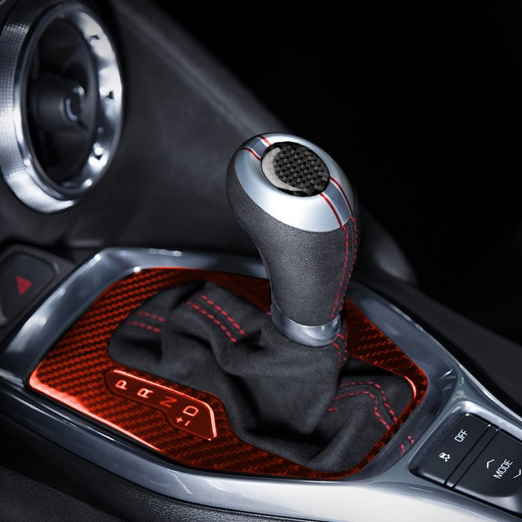 Car Carbon Fiber Gear Frame Decorative Sticker for Chevrolet Camaro 2017-2019, Left Drive, Gear Frame